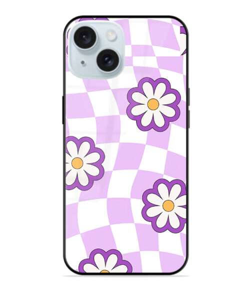 Y2K Floral and checked Premium Metal mobile cover