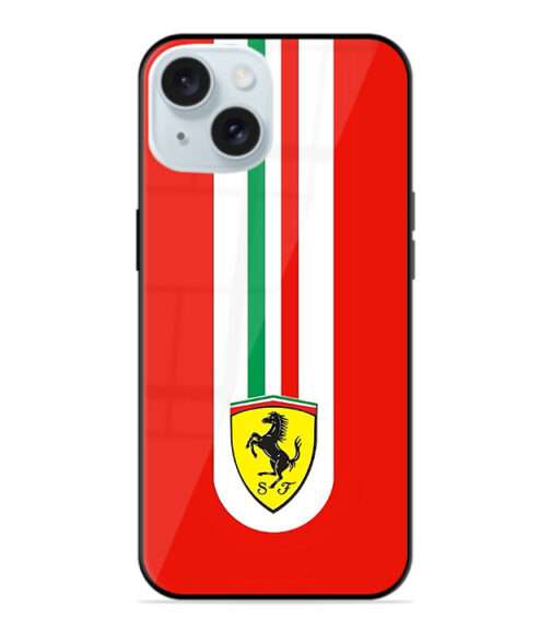 Red Ferrari Premium Metal mobile cover