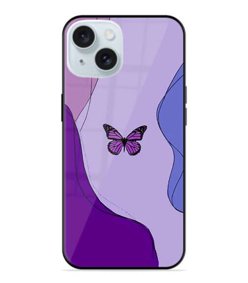 Purple Butterfly Premium Metal Mobile Cover