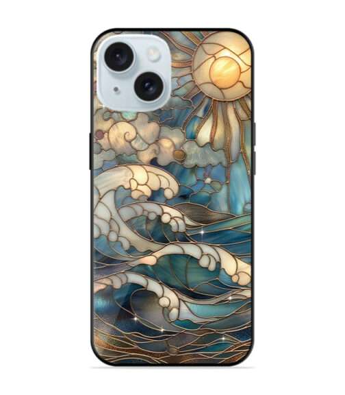 Stained Glass Ocean Sun Phone Case