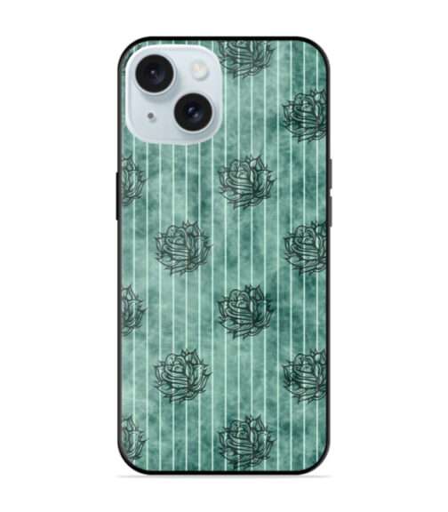 Teal Floral Striped Pattern Phone Case