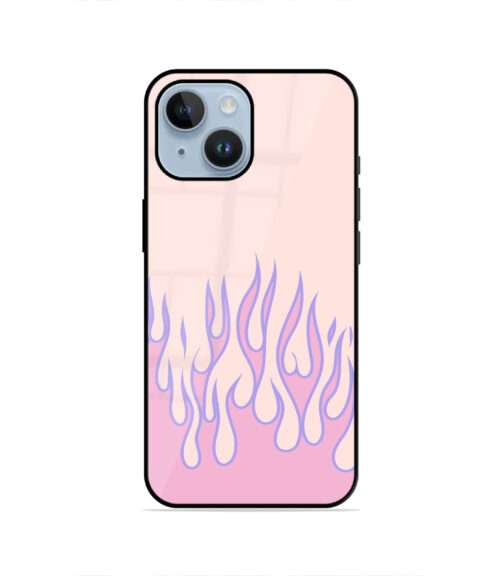 Pastel Pink and Purple Flame Design Metal Mobile Cover