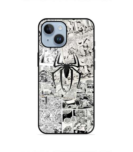 Classic Spider Logo Black and White Panel Art Metal Mobile Cover