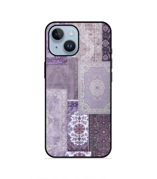 Lavender Lilac Persian Rug Patchwork Metal Mobile Cover