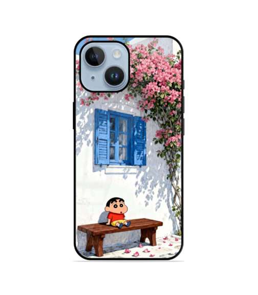 Crayon Shin-chan Santorini Window Floral Metal Mobile Cover