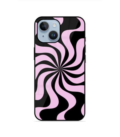 Pink Black Swirl Optical Illusion Psychedelic Metal Mobile Cover