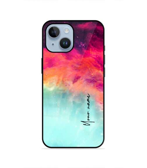 Vibrant Nebula Galaxy Pink Blue Cosmic Art Metal Mobile Cover