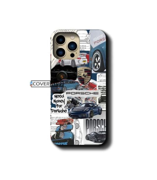 Luxury Sports Car Blueprint Collage Mobile Cover