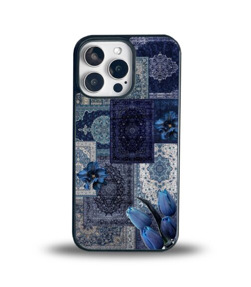Blue Vintage Rug Patchwork Metal Mobile Cover